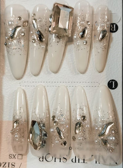 Press On Nail Long Stiletto Nails L041