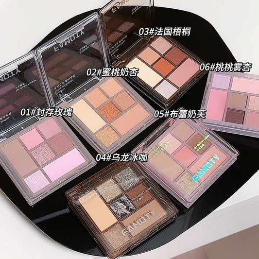FAMOTY 7 Colors Eyeshadow Palette Versatile Matte & Shimmer Shades