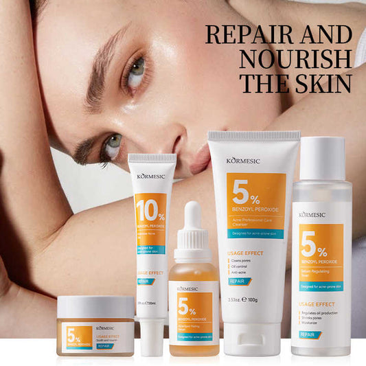 KORMESIC Moisturizing Soothing Repairing 5% Benzoyl Peroxide Skin Care Kit