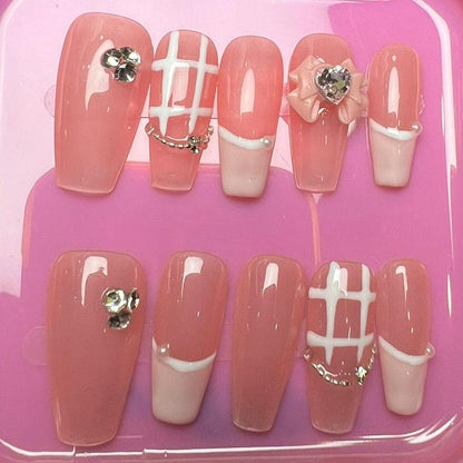 Press On Nail Long Coffin Nails Shape 10Pcs Mask Queen Nepal