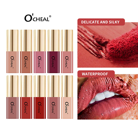 OCHEAL Small Bottle Matte Velvet Waterproof Long Lasting Lip Glaze