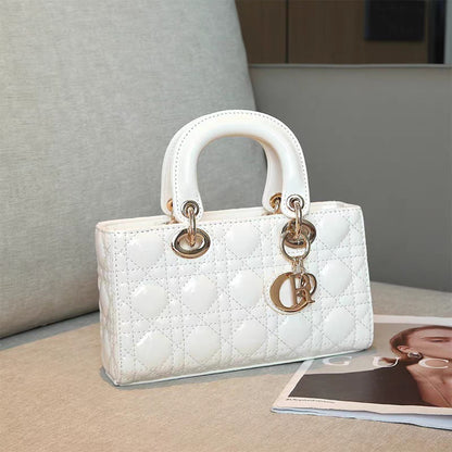 Dior Medium Lady D-Joy Bag In Latte Lambskin With Cannage Stitching