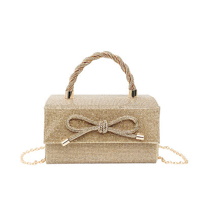 Gorgeous Rhinestones Bow Chain Shoulder Luxury Bag