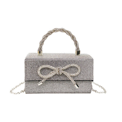 Gorgeous Rhinestones Bow Chain Shoulder Luxury Bag