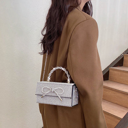 Gorgeous Rhinestones Bow Chain Shoulder Luxury Bag