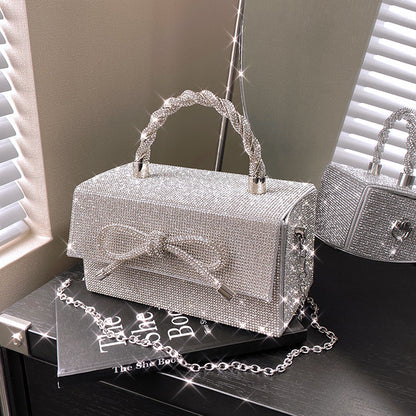 Gorgeous Rhinestones Bow Chain Shoulder Luxury Bag