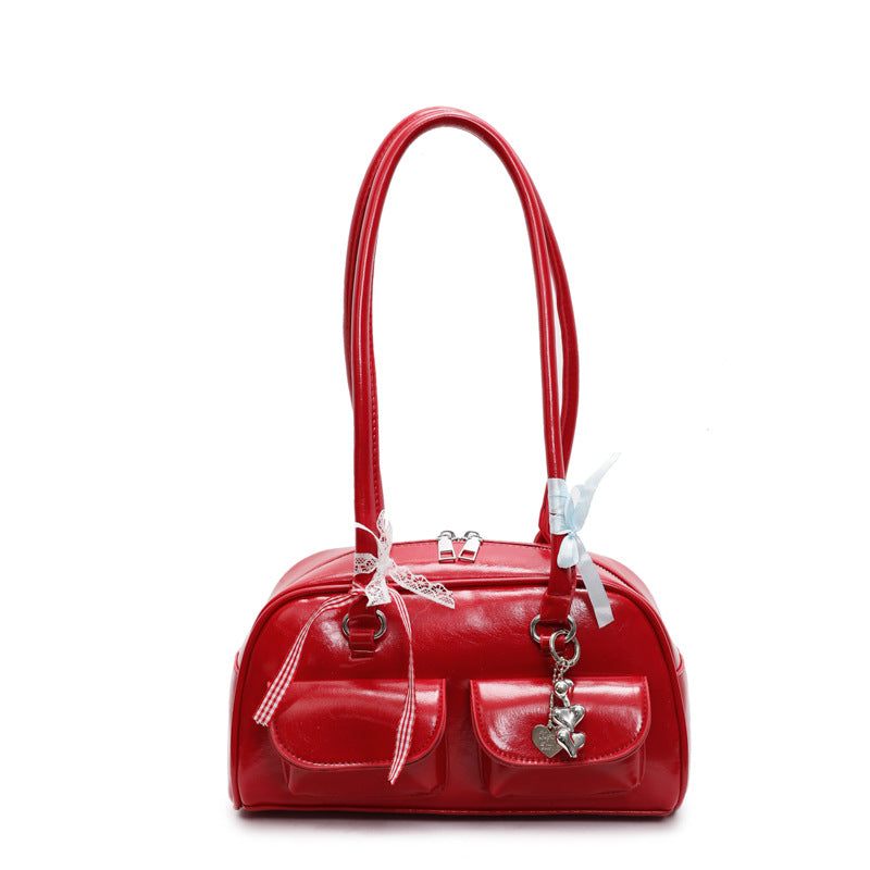 Celebrity Style Bow Korean Niche Versatile Boston Tote Bag