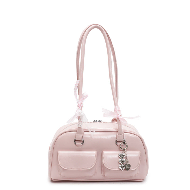 Celebrity Style Bow Korean Niche Versatile Boston Tote Bag
