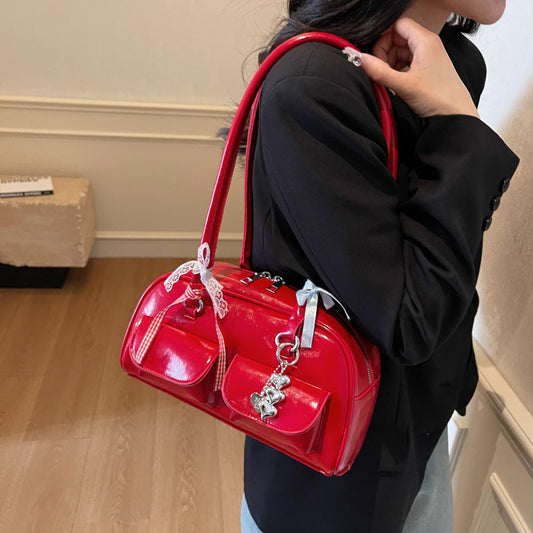 Celebrity Style Bow Korean Niche Versatile Boston Tote Bag