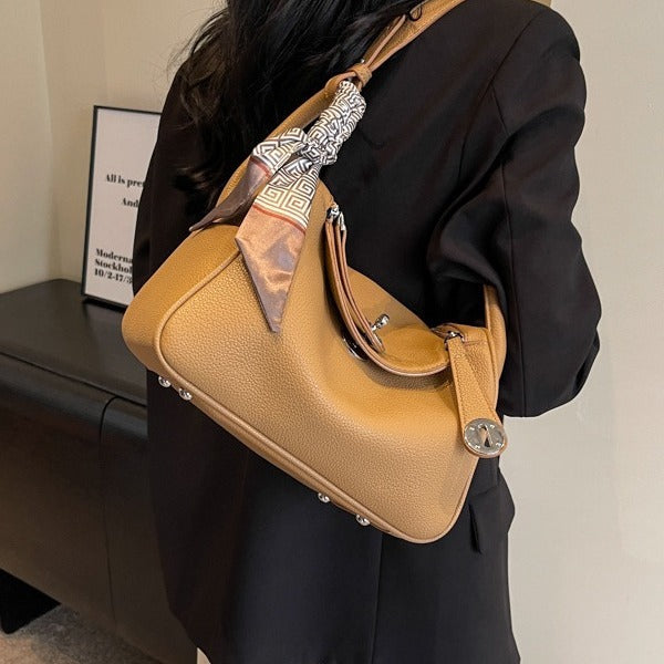 Autumn Fashion Shoulder & Crossbody With Pillow Texture Tote Gray Bag