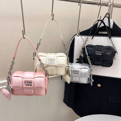 Woven Clutch Tote Trendy Crossbody Purse Leather Bag