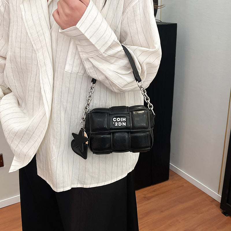 Woven Clutch Tote Trendy Crossbody Purse Leather Bag
