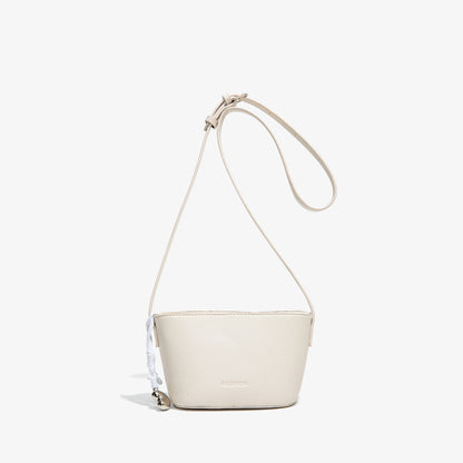 High Quality Simple Lychee Pattern Solid Color Bucket Blue Bag