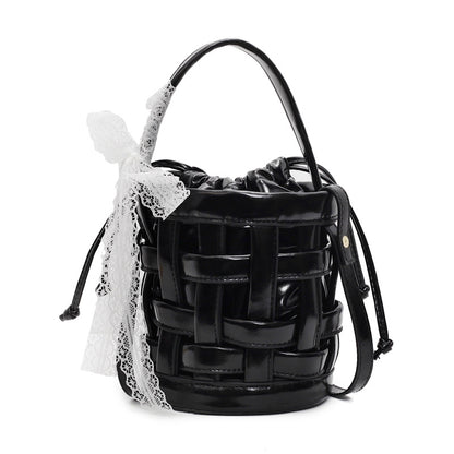 Hobo Purse Woven Bucket Bag With Inner Bag Shoulder Crossbody Bag