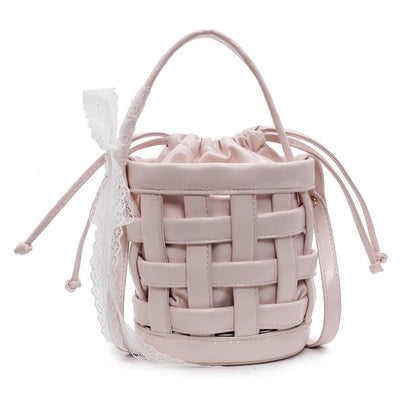 Hobo Purse Woven Bucket Bag With Inner Bag Shoulder Crossbody Bag