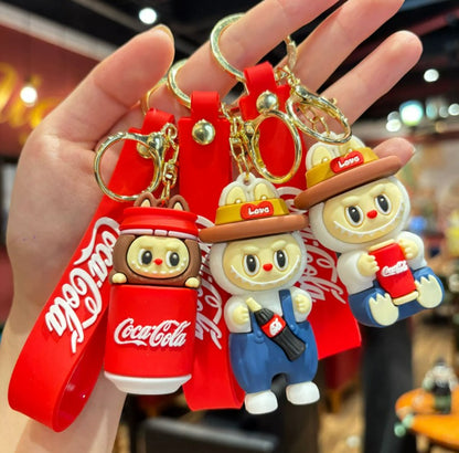Cute Silicone Handbag Shaped & Labubu Keychains Charm