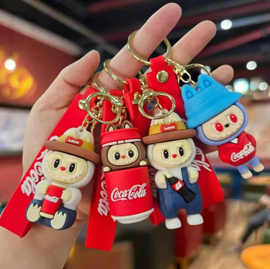 Cute Silicone Handbag Shaped & Labubu Keychains Charm