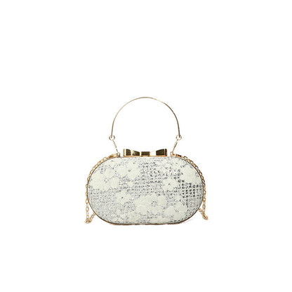 Glamorous Evening Shiny Rhinestone Bow Clasp Women's Bag