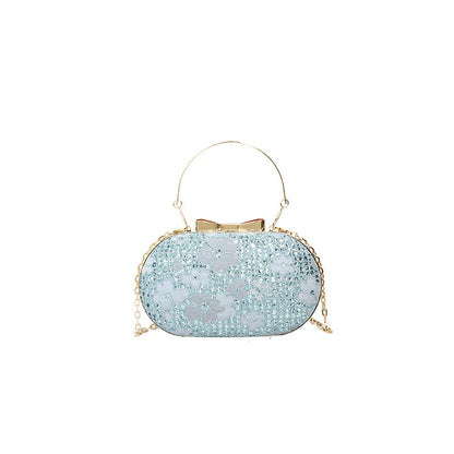 Glamorous Evening Shiny Rhinestone Bow Clasp Women's Bag
