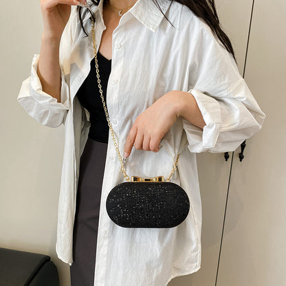 Glamorous Evening Shiny Rhinestone Bow Clasp Women's Bag