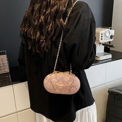 Glamorous Evening Shiny Rhinestone Bow Clasp Women's Bag