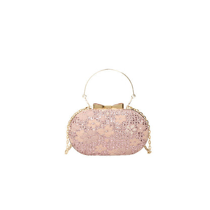 Glamorous Evening Shiny Rhinestone Bow Clasp Women's Bag