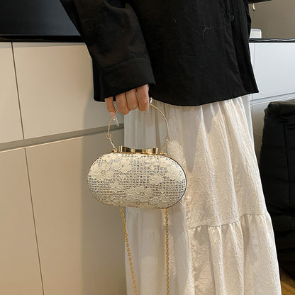 Glamorous Evening Shiny Rhinestone Bow Clasp Women's Bag