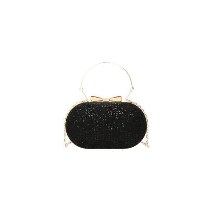 Glamorous Evening Shiny Rhinestone Bow Clasp Women's Bag