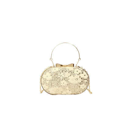 Glamorous Evening Shiny Rhinestone Bow Clasp Women's Bag