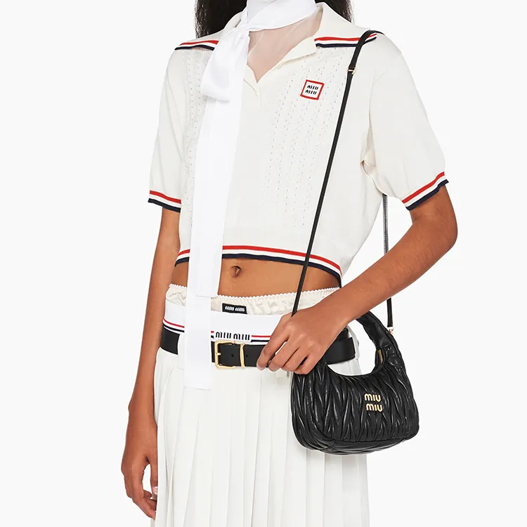 Miu Miu Wander Matelassé Soft Sheepskin Hobo Bag