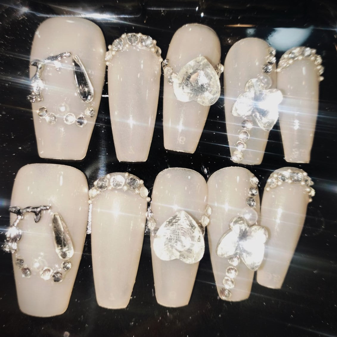 Press On Nail Coffin Shape Long Nails 10Pcs Mask Queen Nepal