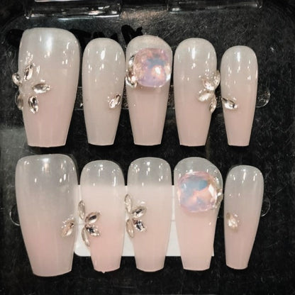 Press On Nail Coffin Shape Long Nails 10Pcs Mask Queen Nepal