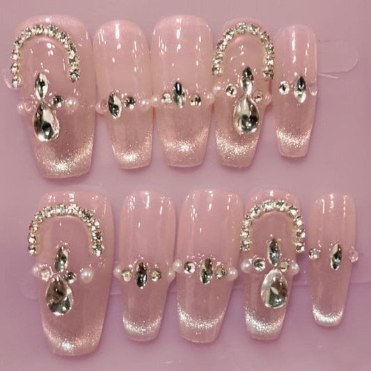 Press On Nail Coffin Shape Long Nails 10Pcs Mask Queen Nepal