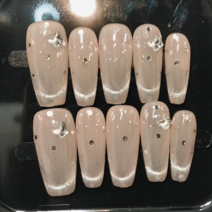 Press On Nail Coffin Shape Long Nails 10Pcs Mask Queen Nepal