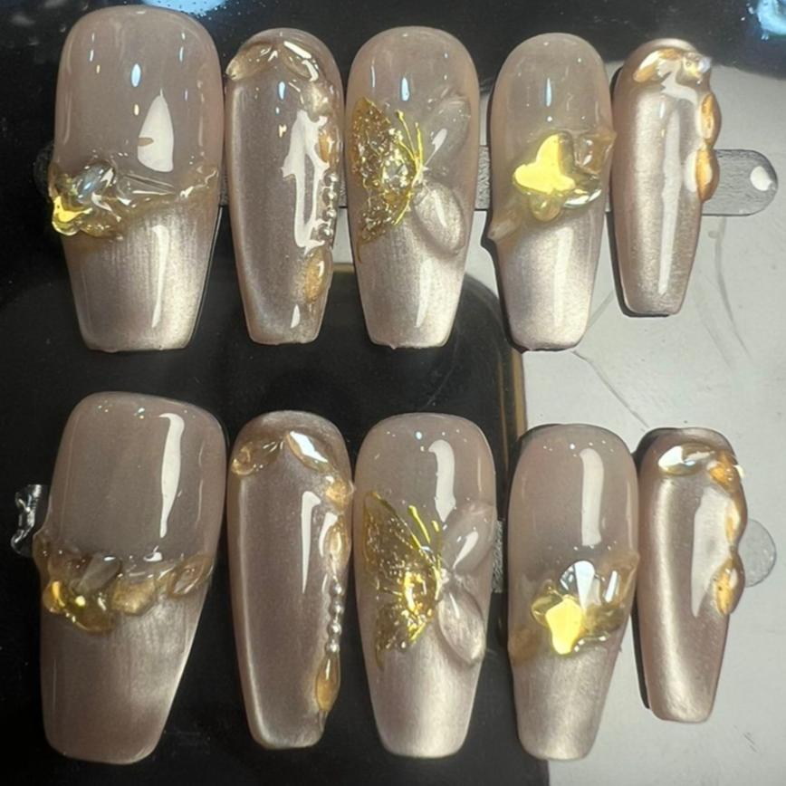 Press On Nail Long Coffin Nails Shape 10Pcs Mask Queen Nepal