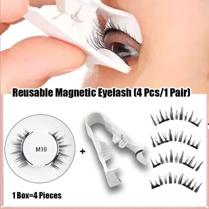 U-Shaped Magnetic False Eyelashes & Applicator Set - Mask Queen Nepal