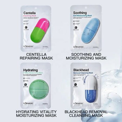 KORMESIC Moisturizing Centella Repairing Brightening Hydrating Face Sheet Mask