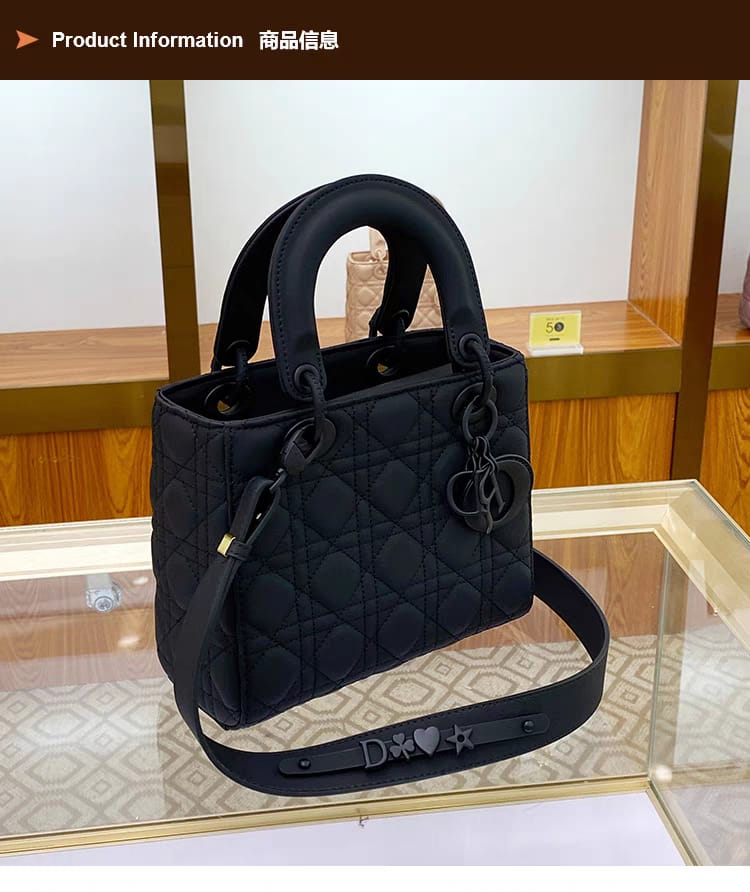 Medium Lady Dior Black Cannage Lambskin Bag