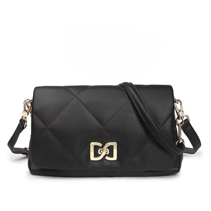 Topline Botswana Soft Quilted Crossbody Black Bag