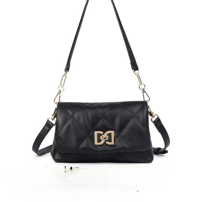 Topline Botswana Soft Quilted Crossbody Black Bag