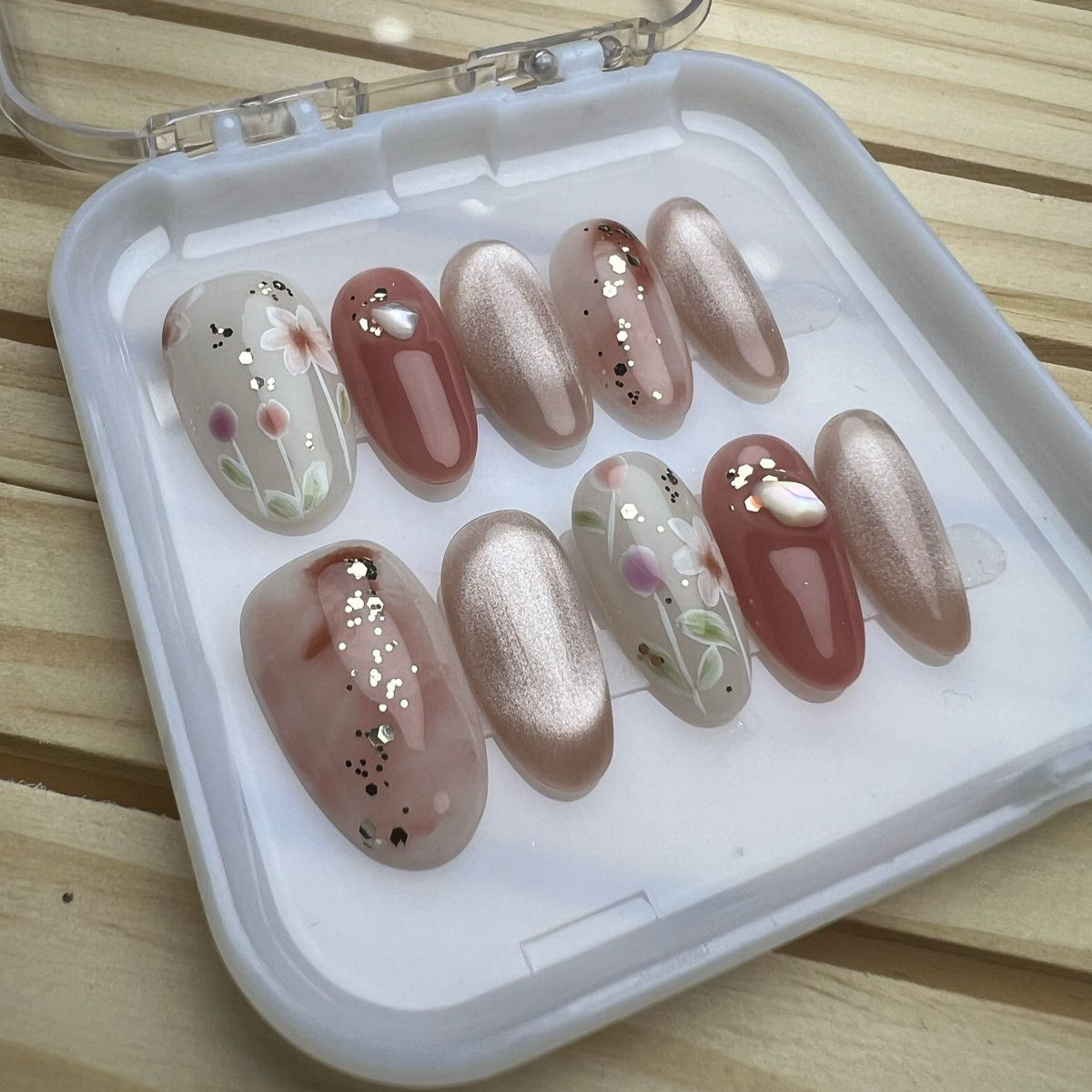 Press On Nails Round Oval Shape H0418-D