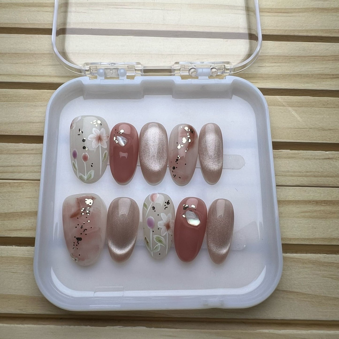 Press On Nails Round Oval Shape H0418-D