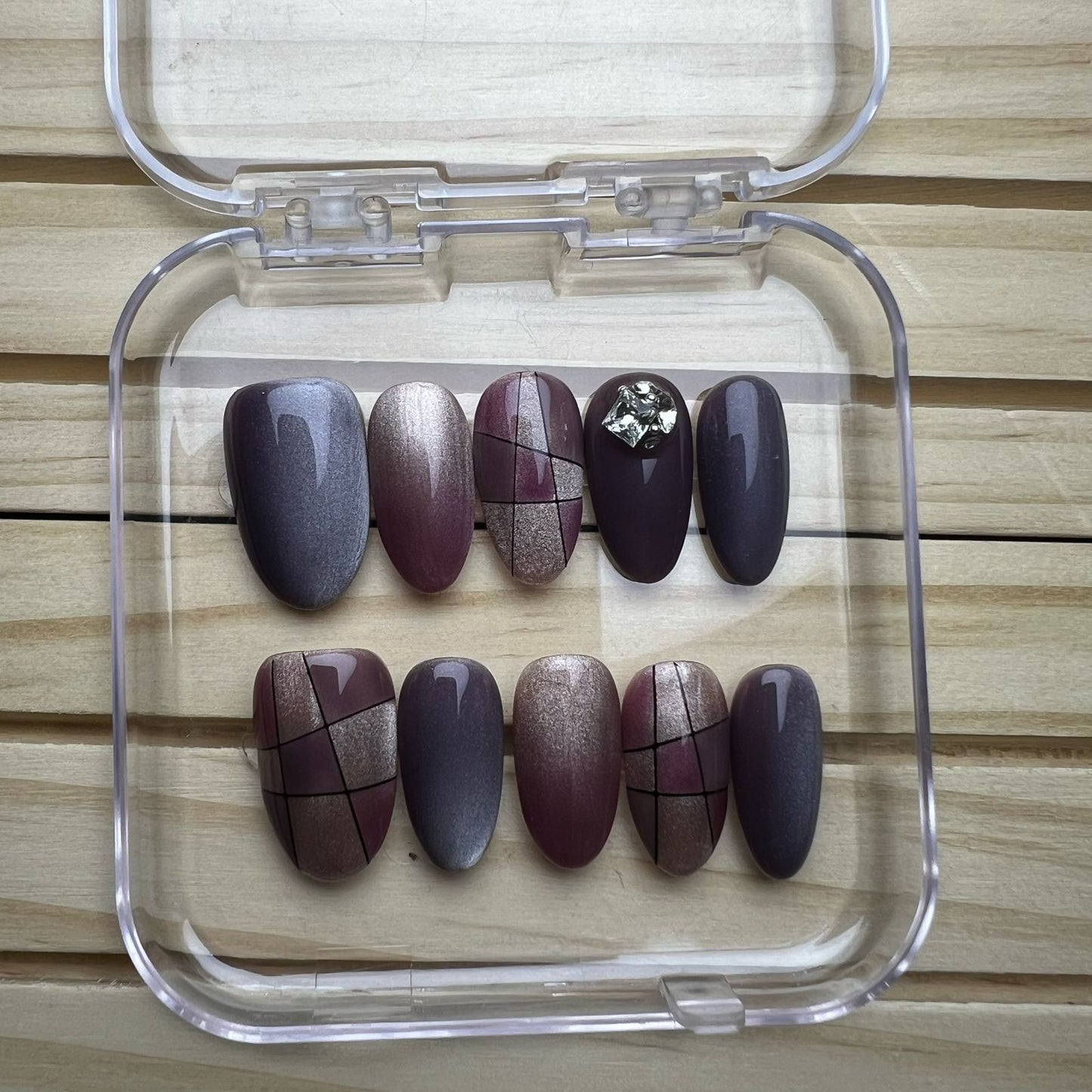 Press On Nails Round Oval Shape H0341-D