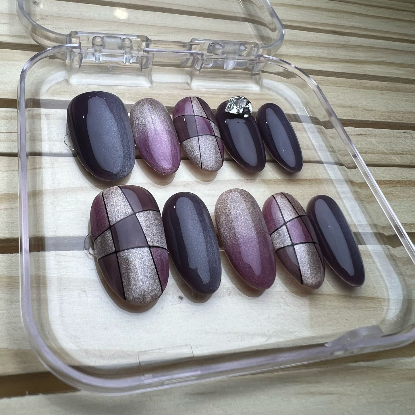 Press On Nails Round Oval Shape H0341-D