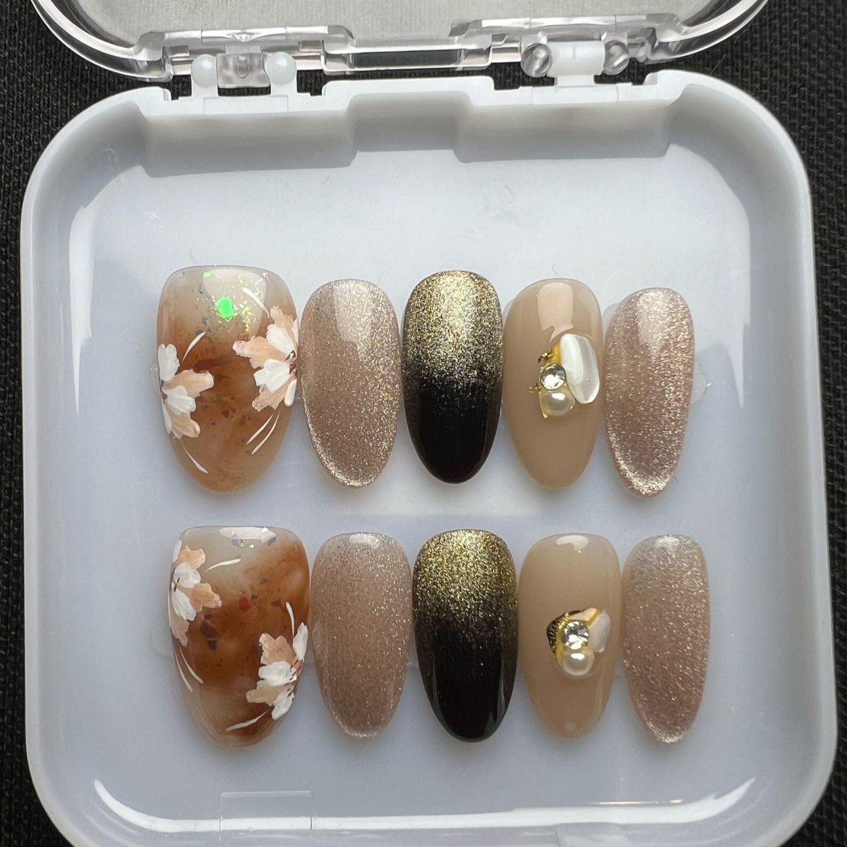 Press On Nails Round Oval Shape H0335-D