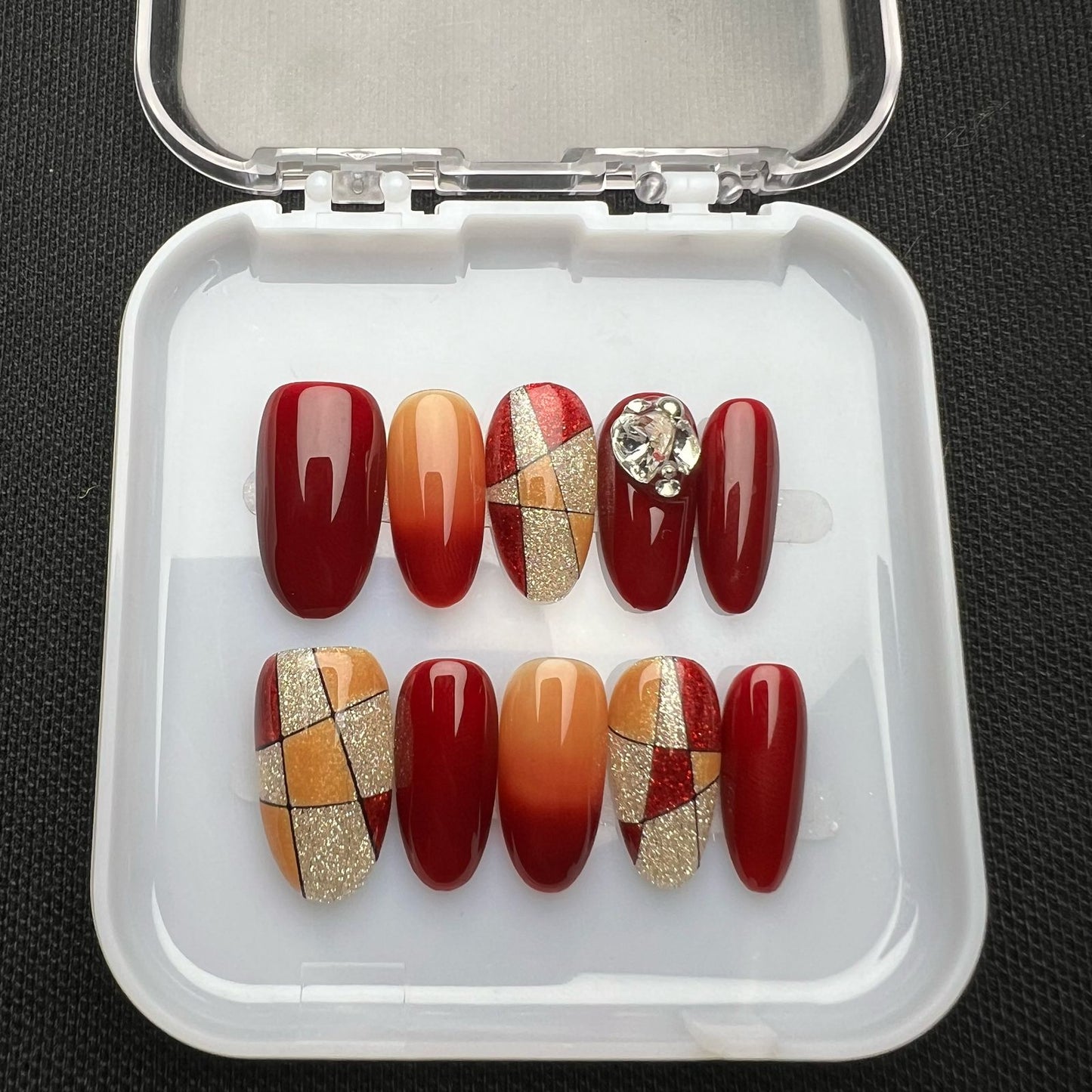 Press On Nails Round Oval Shape H0314-D