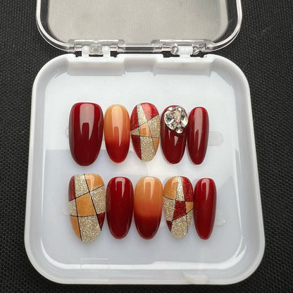 Press On Nails Round Oval Shape H0314-D