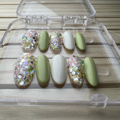Press On Nails Round Oval Shape H0421-D