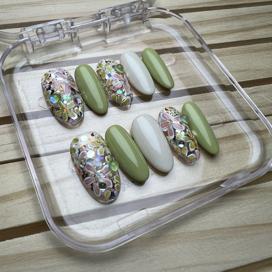 Press On Nails Round Oval Shape H0421-D