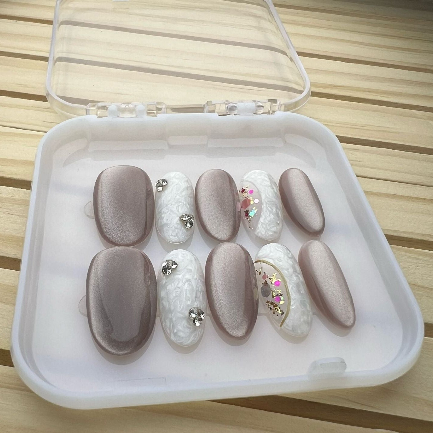 Press On Nails Round Oval Shape X0044-A